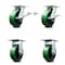 Service Caster 6 Inch Green Poly on Cast Iron Caster Brakes/Swivel Locks and 2 Rigid SCC, 2PK SCC-35S620-PUB-GB-SLB-BSL-2-R-2 - alternate 1
